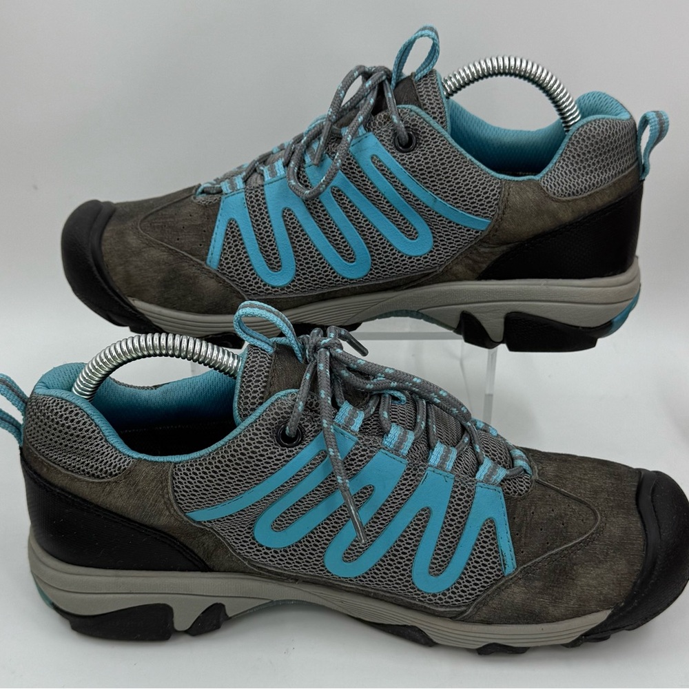 Keen Dry Verdi WP Gray & Electric Blue Hiking Shoes Gray Blue Women’s Size 9 - Picture 2 of 10